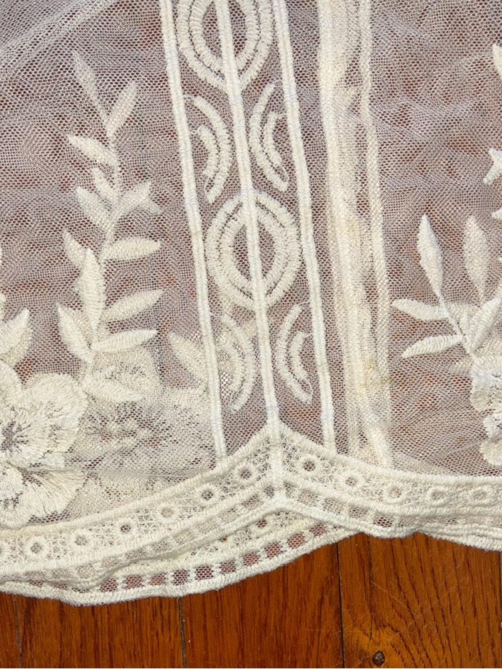 Wishlist Sheer Embroidered Maxi Dress Small Boho Creme - Picture 4 of 16